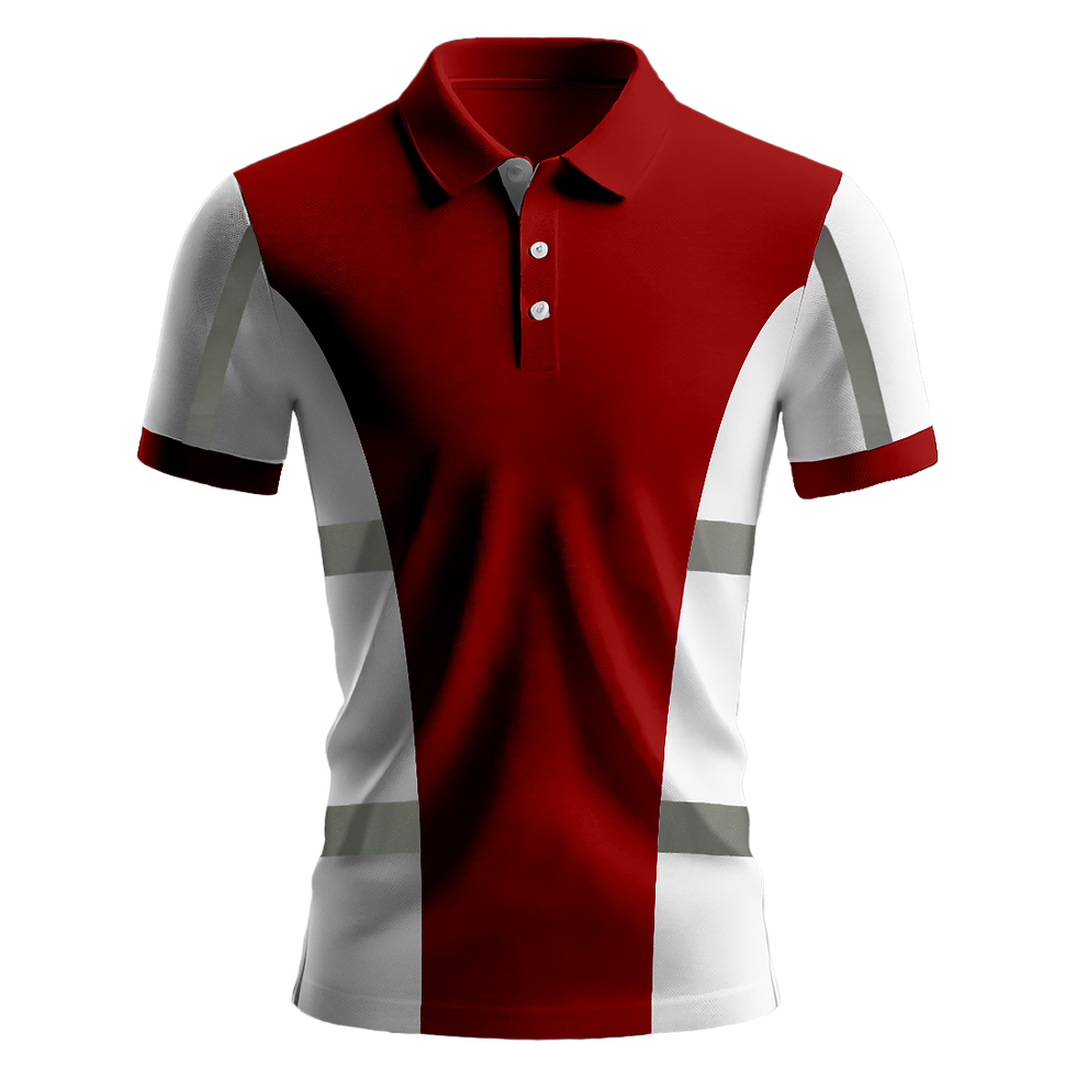Küçük resim: Nazar Beyaz Garni Reflektörlü Polo Yaka T-Shirt (1026)