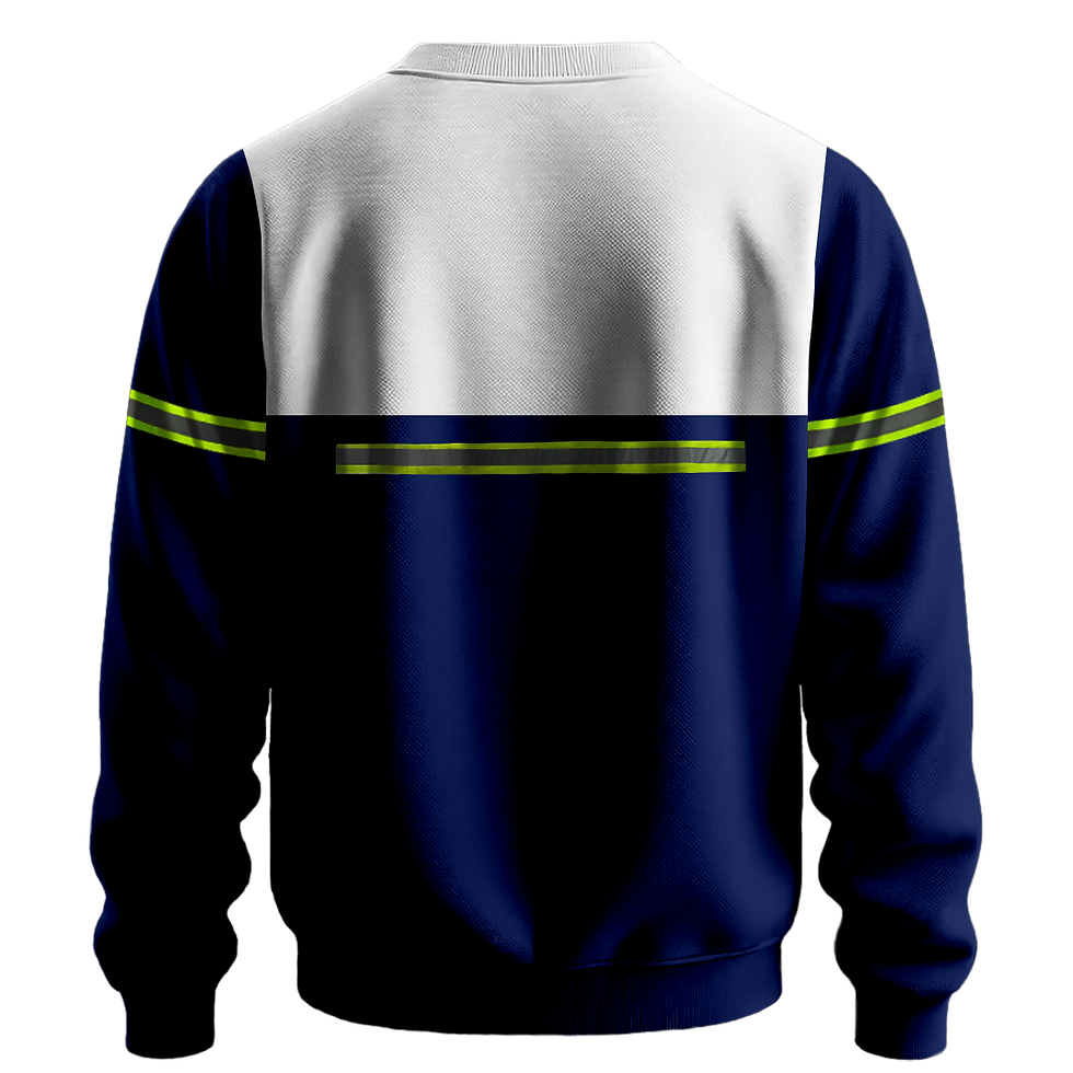Küçük resim: Nazar Beyaz Garni Reflektörlü Bisiklet Yaka Sweatshirt (7616)