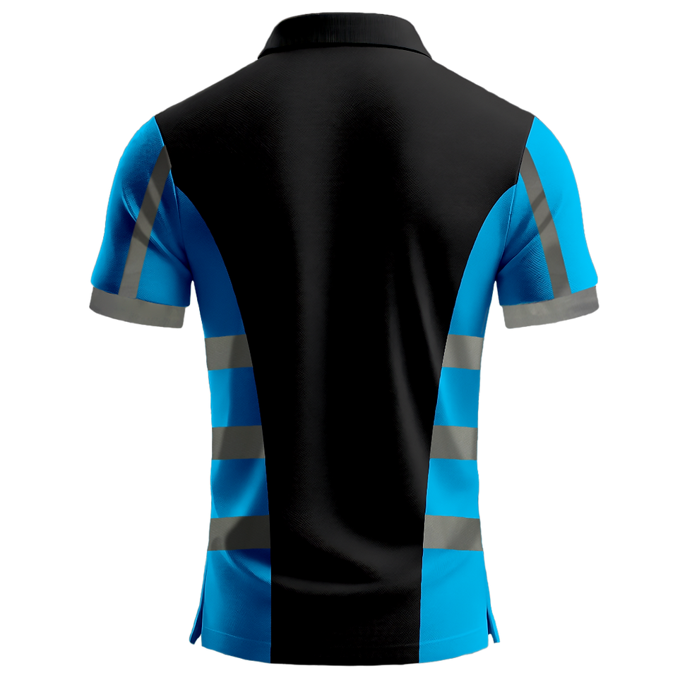 Küçük resim: Nazar Turkuaz Garni Reflektörlü Polo Yaka T-Shirt (1039)