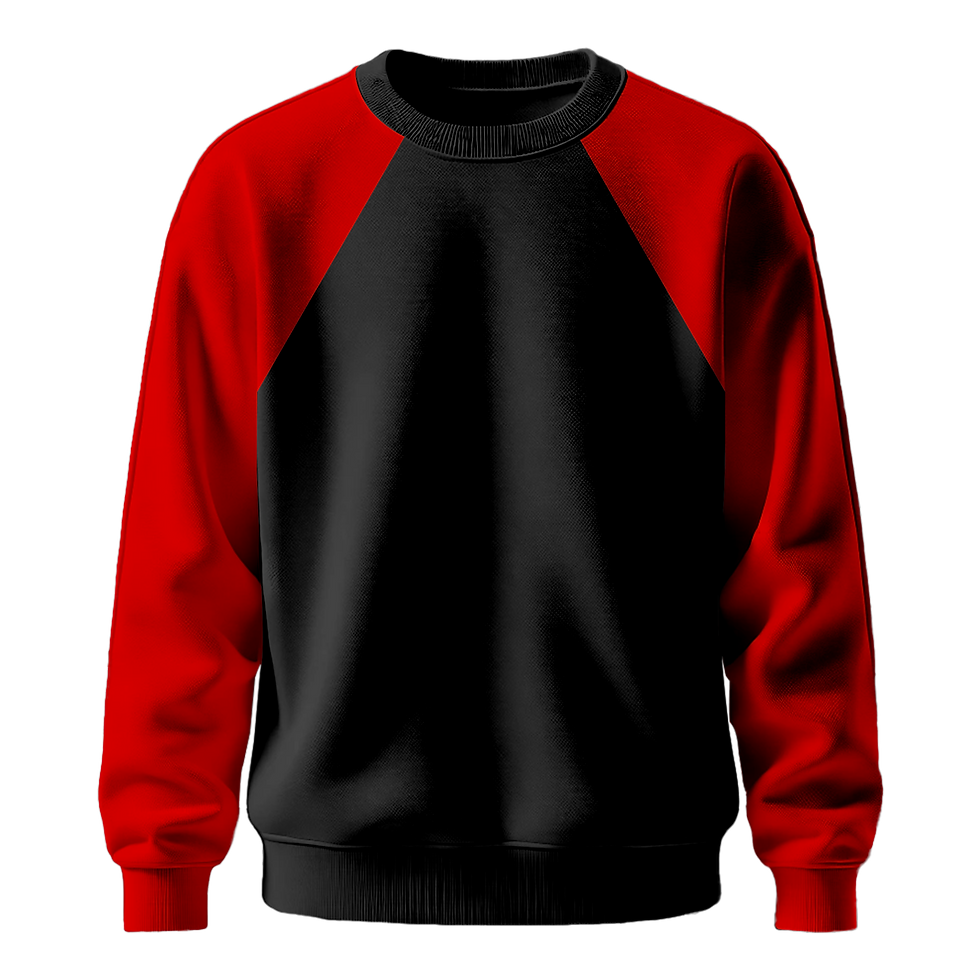 Küçük resim: Nazar Kırmızı Reglan Kol Bisiklet Yaka Sweatshirt (7609)