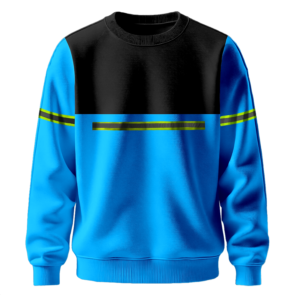 Küçük resim: Nazar Siyah Garni Reflektörlü Bisiklet Yaka Sweatshirt (7615)