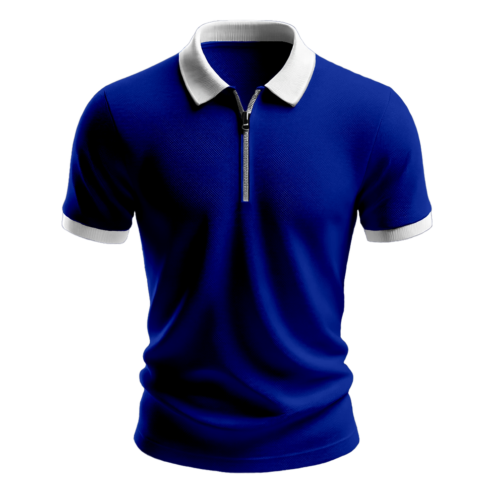 Küçük resim: Nazar Beyaz Ribana Fermuarlı Polo Yaka T-Shirt (1205)
