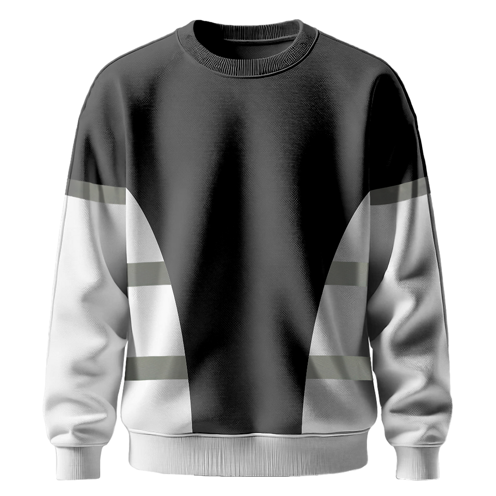 Küçük resim: Nazar Beyaz Garni Reflektörlü Bisiklet Yaka Sweatshirt (7632)