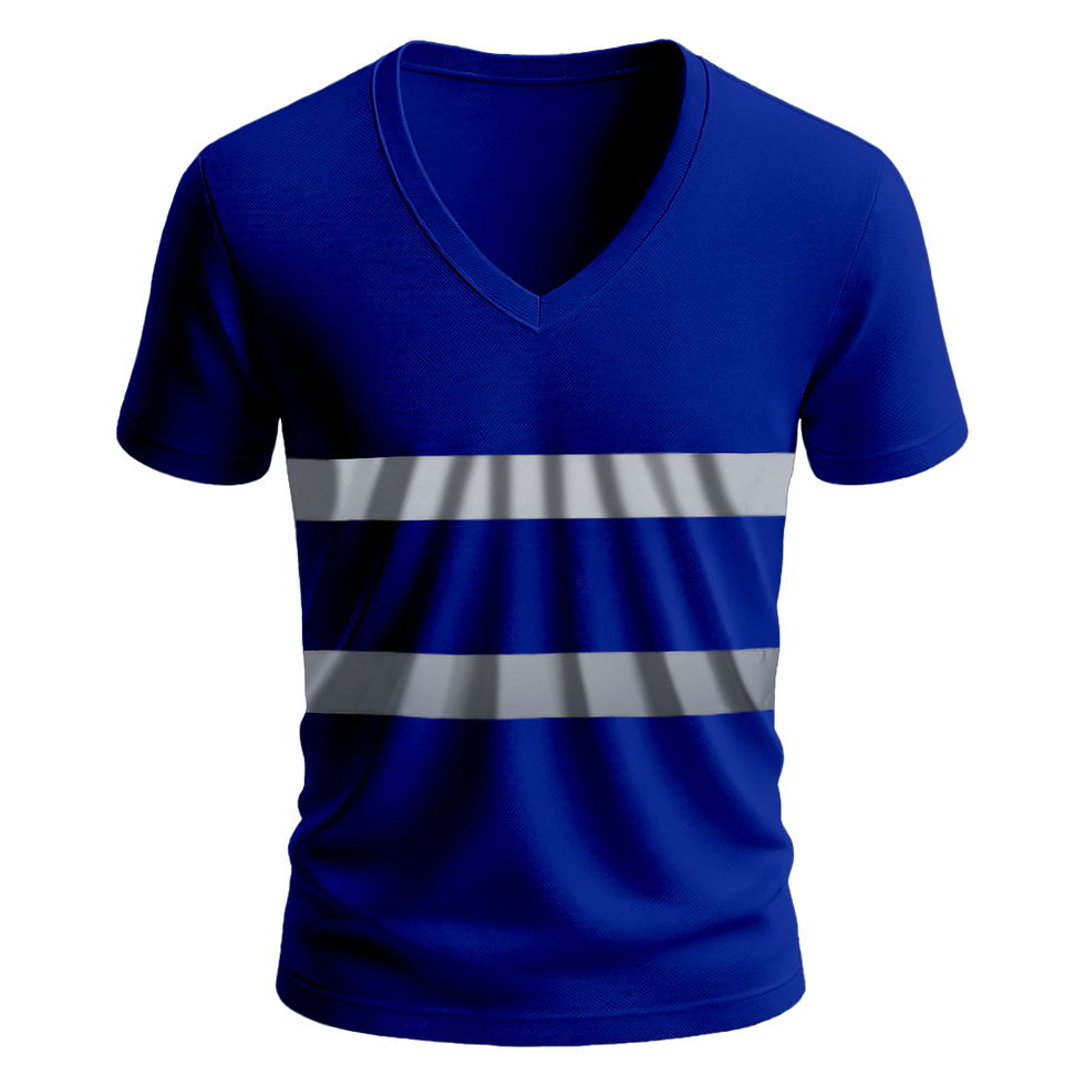 Küçük resim: Nazar Çift Reflektörlü V Yaka T-Shirt (1631)
