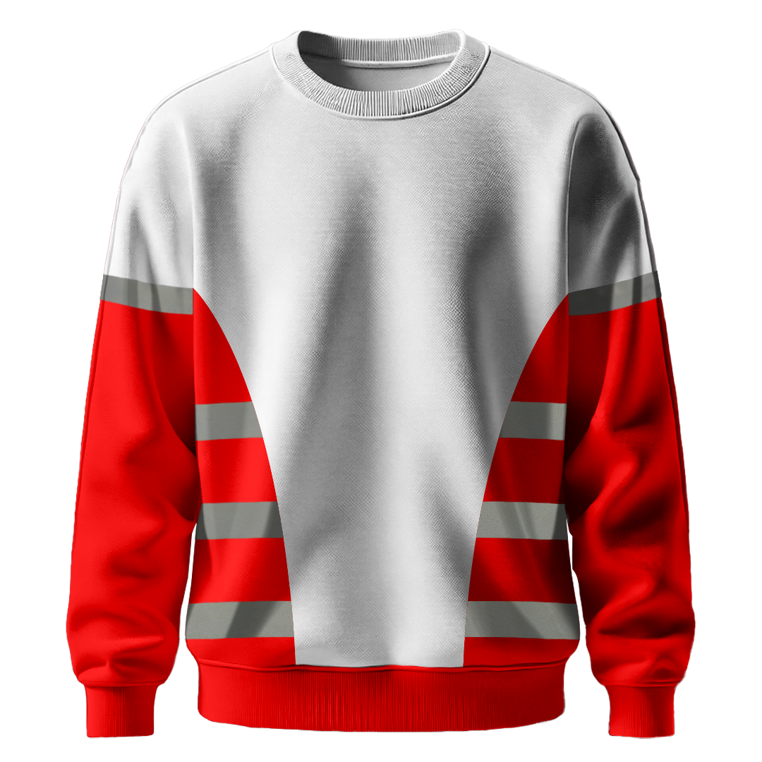 Nazar Kırmızı Garni Reflektörlü Bisiklet Yaka Sweatshirt (7625)