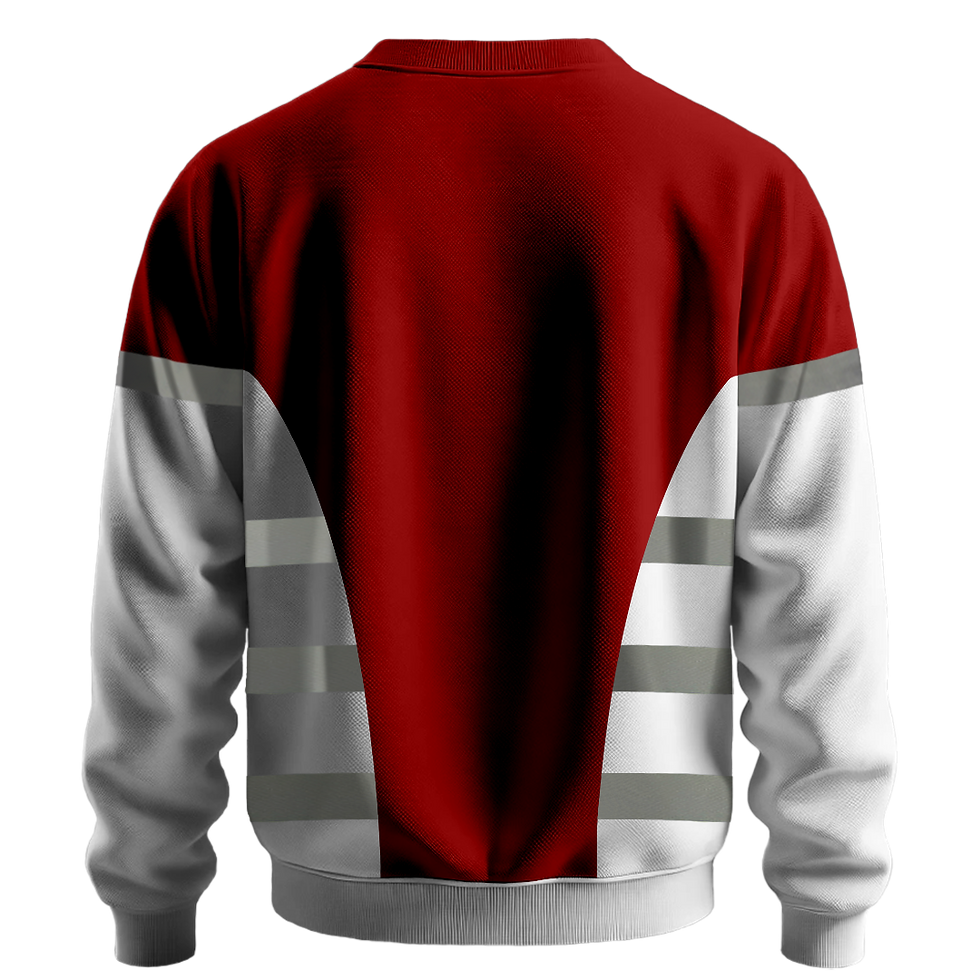Küçük resim: Nazar Beyaz Garni Reflektörlü Bisiklet Yaka Sweatshirt (7624)