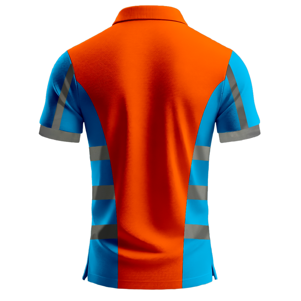 Küçük resim: Nazar Turkuaz Garni Reflektörlü Polo Yaka T-Shirt (1039)