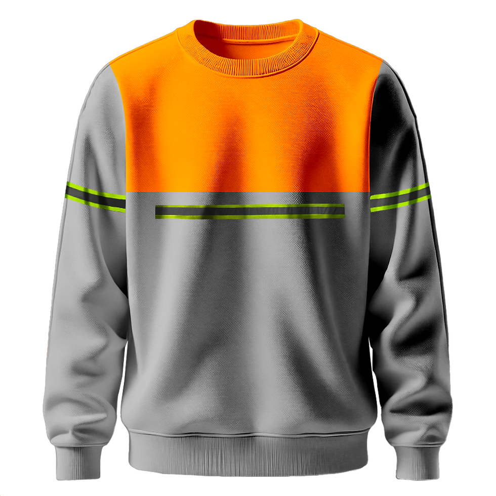 Küçük resim: Nazar Turuncu Garni Reflektörlü Bisiklet Yaka Sweatshirt (7617)