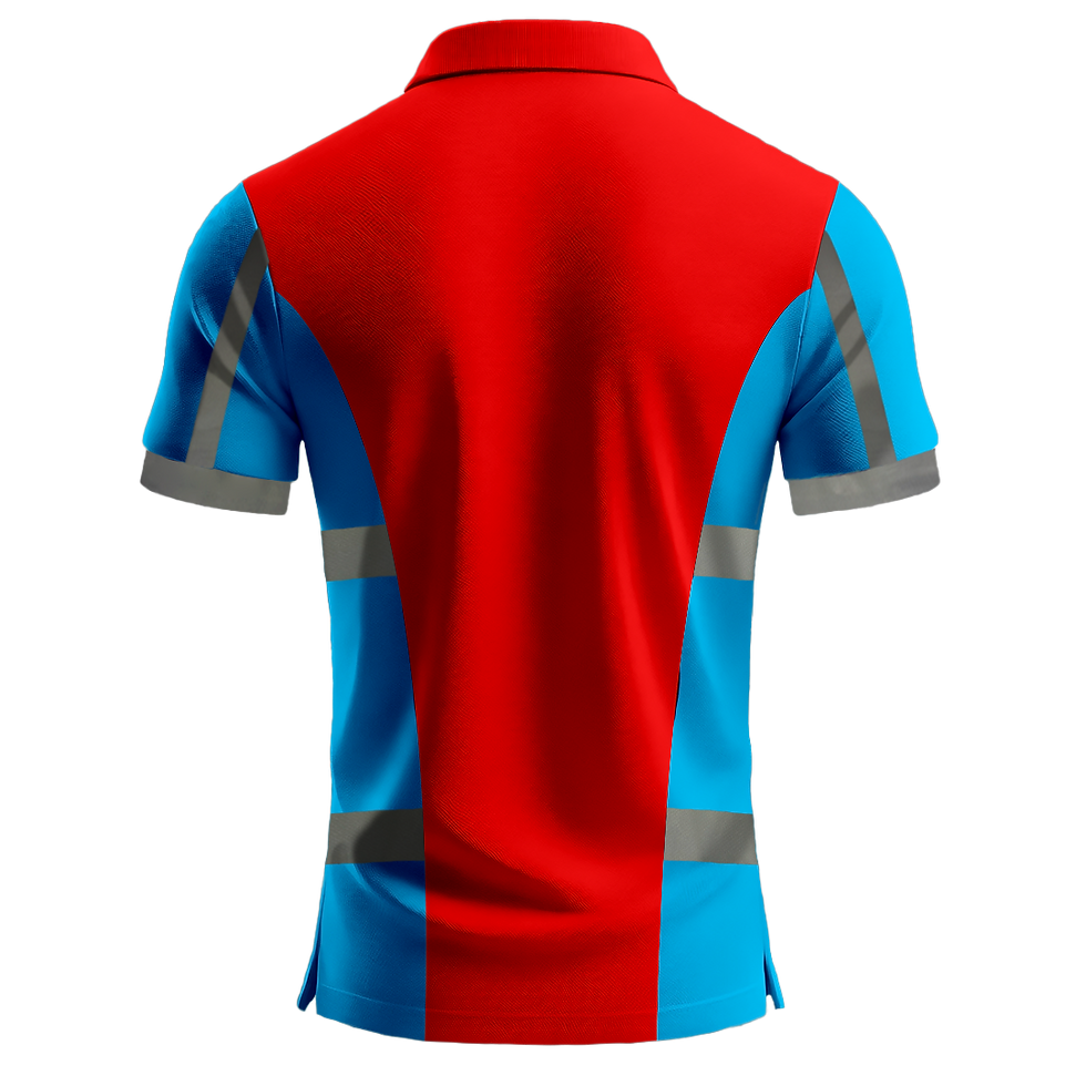Küçük resim: Nazar Turkuaz Garni Reflektörlü Polo Yaka T-Shirt (1031)