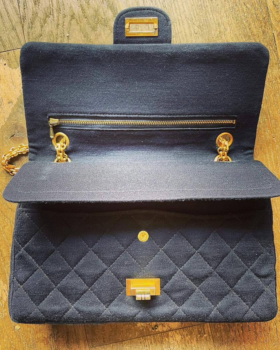 Miniature : CHANEL 2.55 jersey bleu marine 