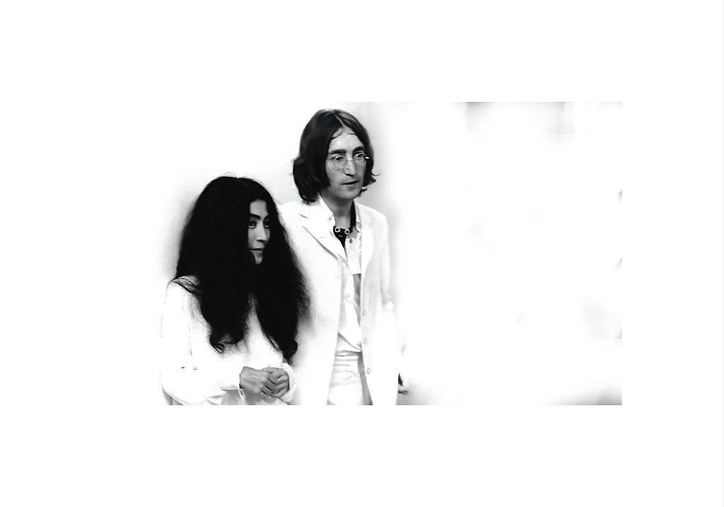 John and Yoko during their July 1968 exhibit, Mayfair, London