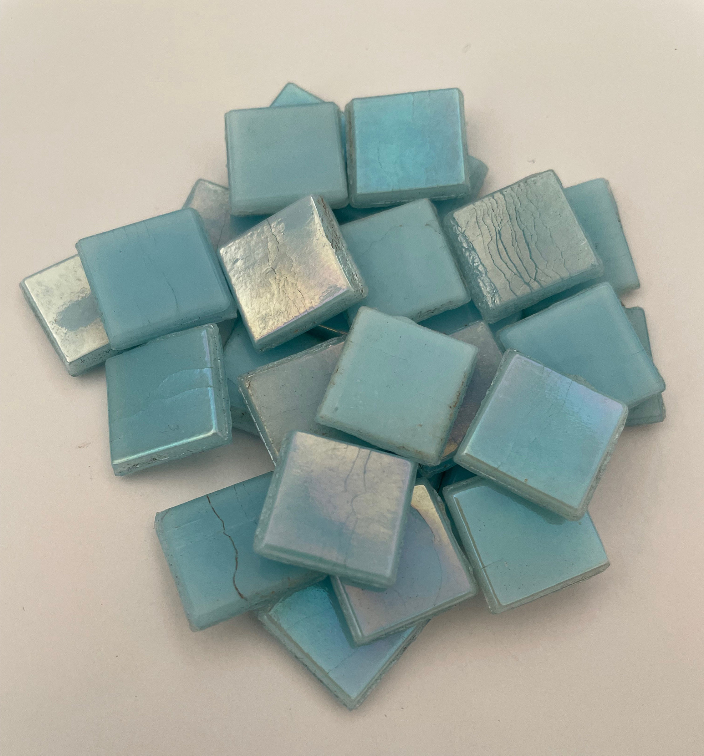 Jade Glass Mosaic Tiles, 15x15mm