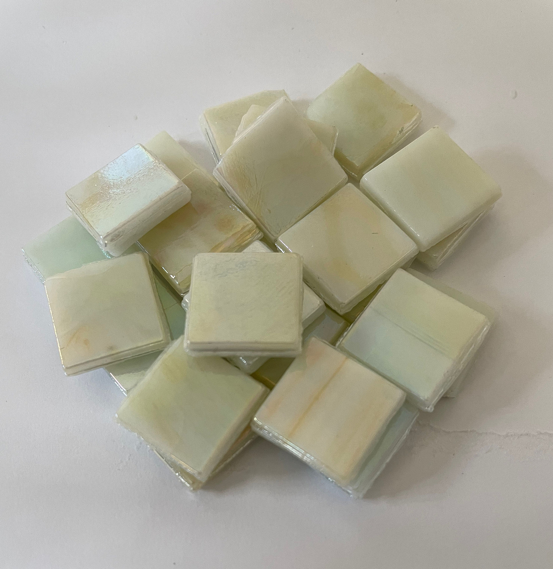 Jade Glass Mosaic Tiles, 15x15mm