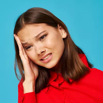 Lady having unusual headache