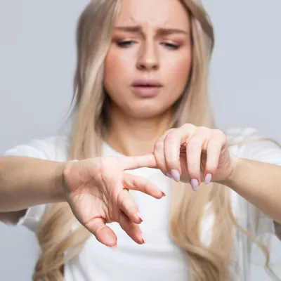 Woman with nerve pain