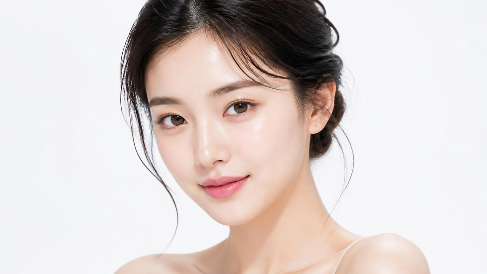 hyper realistic beautiful Korean woman beauty model, bright eyes, white skin, piercing loo