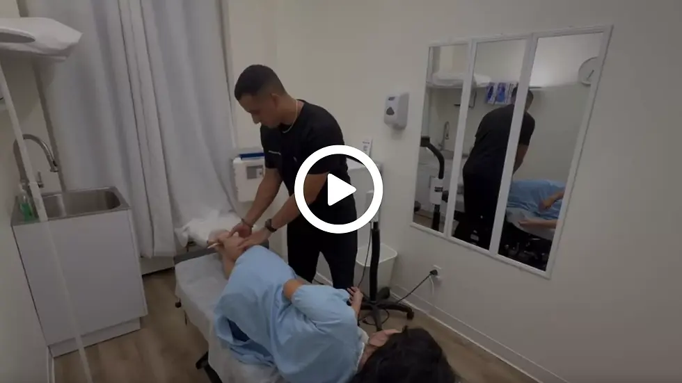 Side-lying thoracic chiropractic session for mid-back support.webp