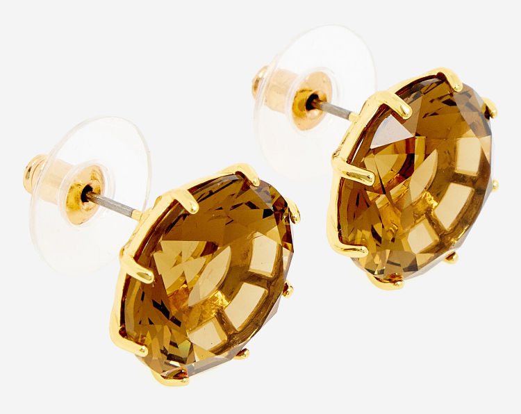 LES NEREIDES Paris Gold Tone Mordor Stud Earrings (RARE & COLLECTABLE)