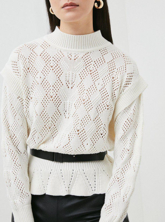 Miniatura: KAREN MILLEN Mid Gauge Pointelle Belted Knit Jumper (RARE & COLLECTABLE)