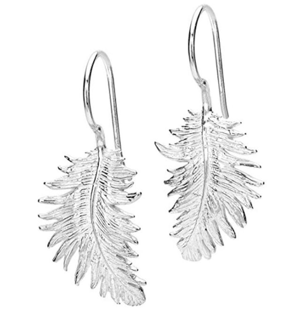 DOWER & HALL Sterling Silver Feather Drop Earrings (RARE & COLLECTABLE)