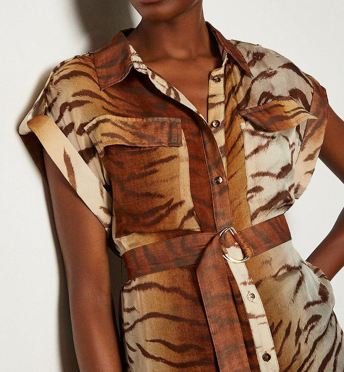Miniatura: KAREN MILLEN Silk Tie Waist Sleeveless Shirt (RARE & COLLECTABLE)