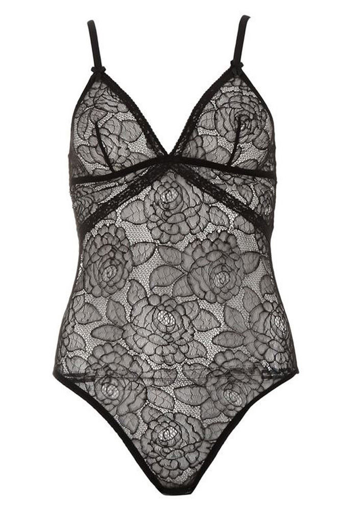 الصورة المصغرة: MIMI HOLLIDAY Bon Bon Noir Lace Bodysuit (RARE & COLLECTABLE)