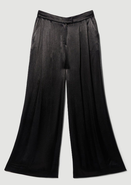 Thumbnail: KAREN MILLEN Satin Back Crepe Wide Leg Trouser (RARE & COLLECTABLE)