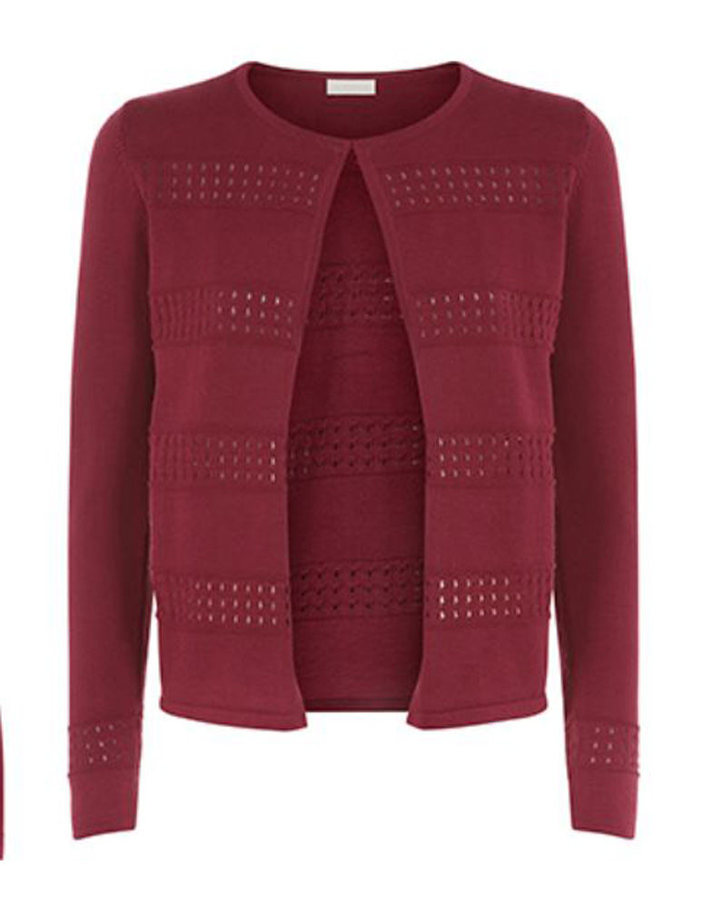 Thumbnail: MONSOON Yvie Pointelle Stripe Cardigan (RARE & COLLECTABLE)