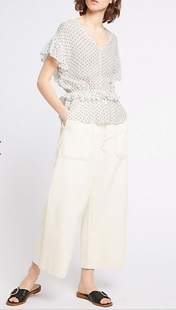 Thumbnail: M&S LIMITED EDITION Spotted Dobby V-Neck Short Sleeve Blouse T43/0031L (R&C)