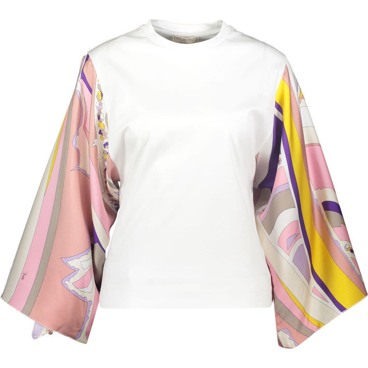 EMILIO PUCCI Multicoloured Striped Silk Sleeves Blouse (RARE & COLLECTABLE)