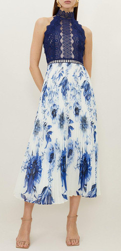 chinese dress ladies Rent Karen Millen Guipure Lace Woven Halter Midi Dress main image 1