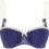 Thumbnail: MIMI HOLLIDAY Blue Lagoon Polka Dot Silk Chiffon Balconette Bra (RARE & COLLECT)