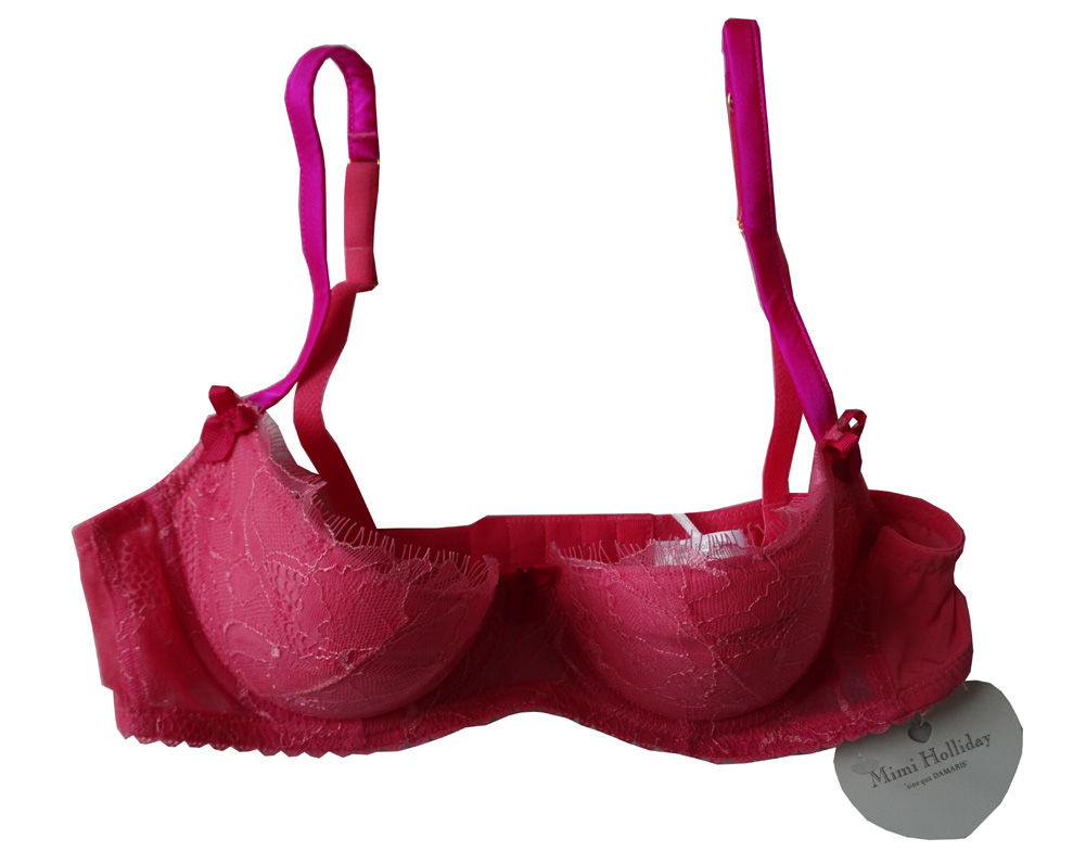 MIMI HOLLIDAY Fabulous Lace Padded Demi Bra (RARE & COLLECTABLE)