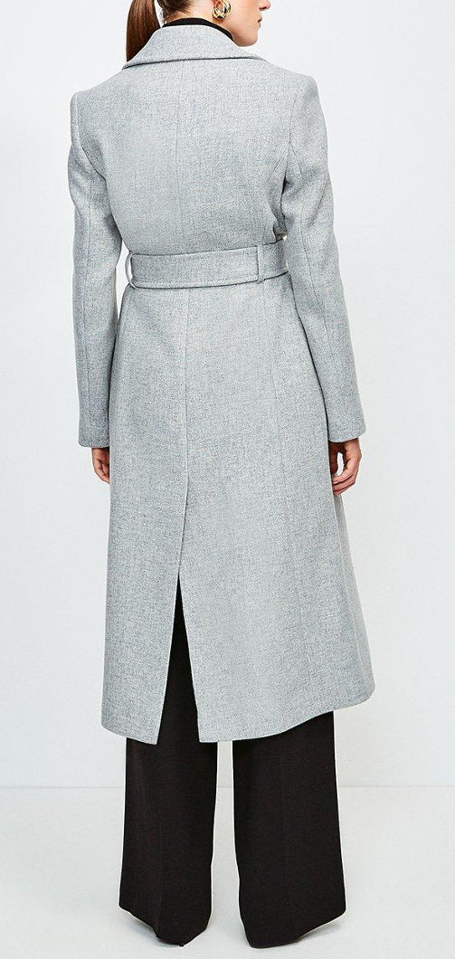 縮圖：KAREN MILLEN Ring Belted Classic Wool Coat (RARE & COLLECTABLE)