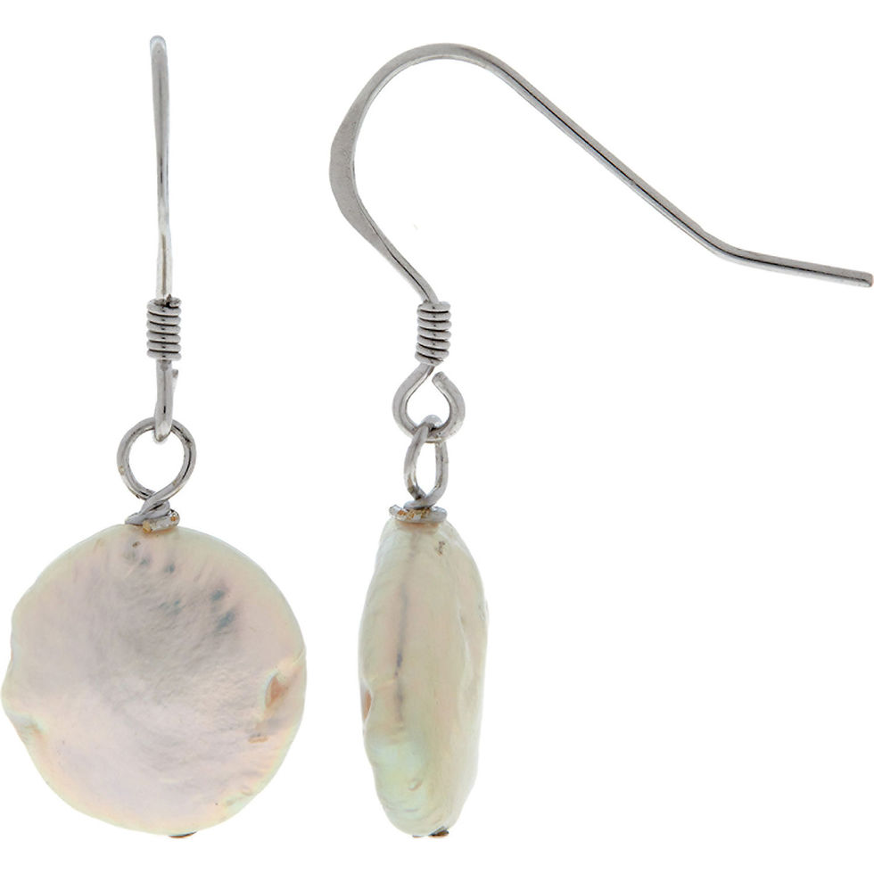 KYOTO PEARL 925 Sterling Silver White Pearl Drop Earrings (RARE & COLLECTABLE)