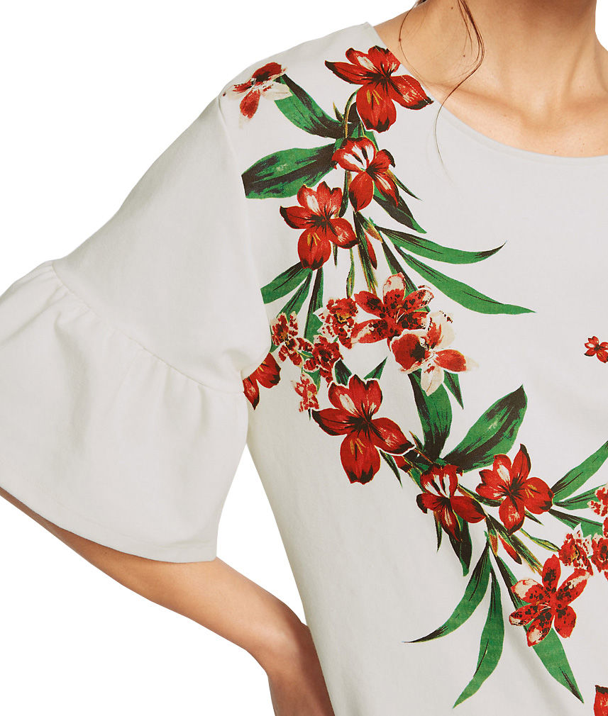 Thumbnail: MARKS & SPENCER COLLECTION Cotton Rich Flared Sleeve T-Shirt T41/4981F