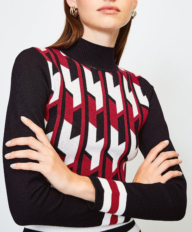 Miniatura: KAREN MILLEN Geo Stripe Knit Jumper (RARE & COLLECTABLE)