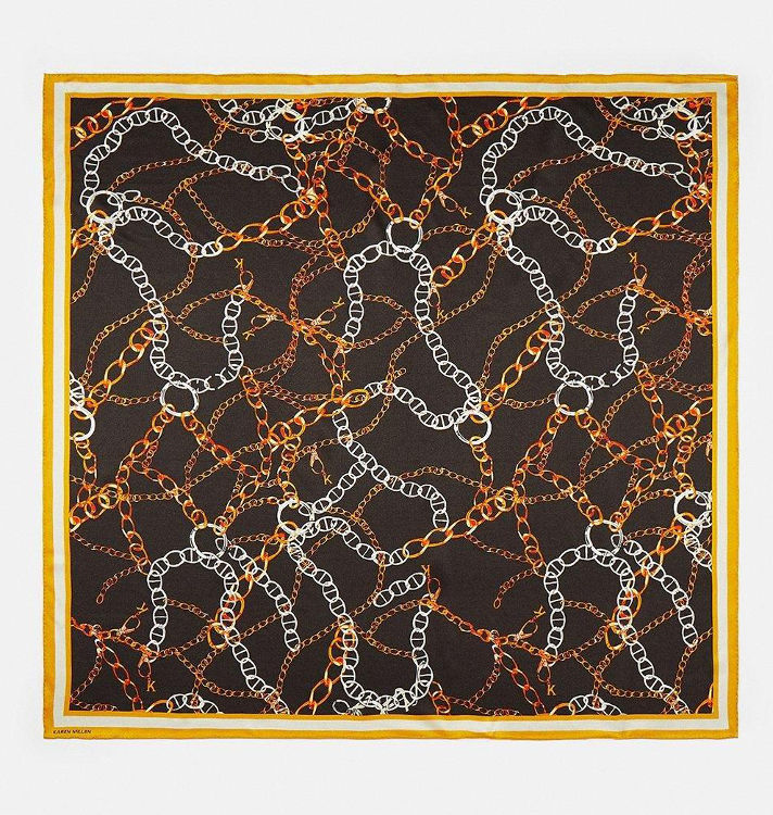 الصورة المصغرة: KAREN MILLEN Silk Chain Print Scarf (RARE & COLLECTABLE)