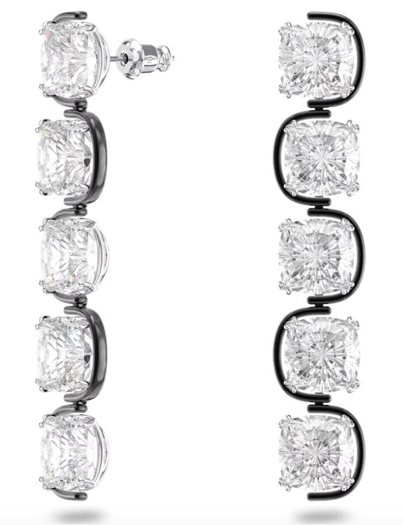 Thumbnail: SWAROVSKI Harmonia Clear Framed Crystal Drop Earrings (RARE & COLLECTABLE)