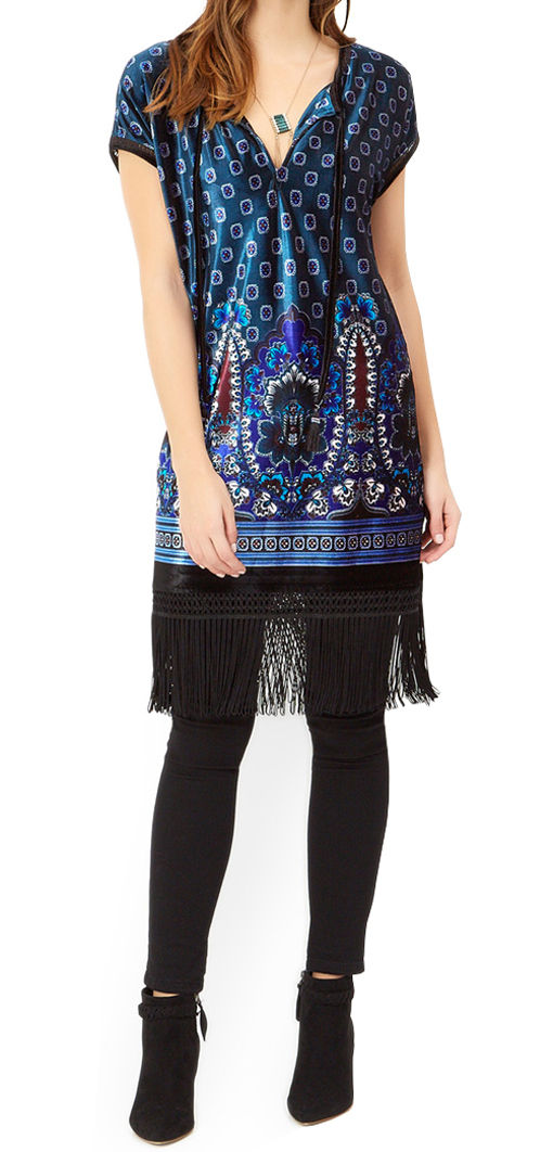 MONSOON Paradie Printed Velvet Tunic Top (RARE & COLLECTABLE)