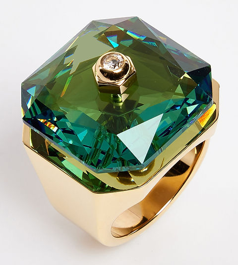 SWAROVSKI Numina Cocktail Ring, Octagon Cut, Gold-tone Plated