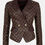 Thumbnail: KAREN MILLEN Leather Quilted & Studded Button Blazer (RARE & COLLECTABLE)