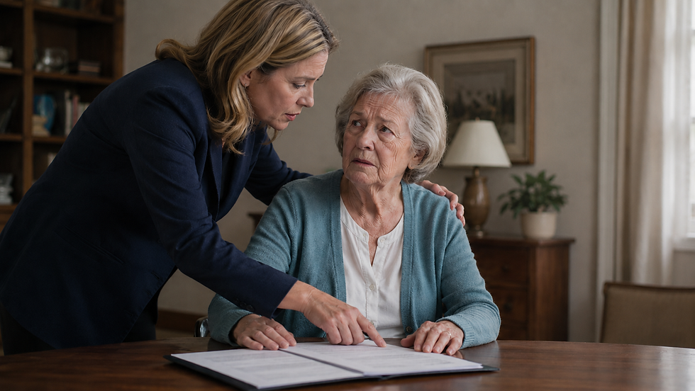 A daughter unduly influencing her incapacitated mother.