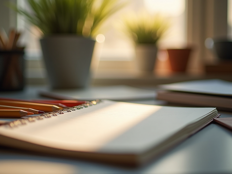 A journal in sunlight. 