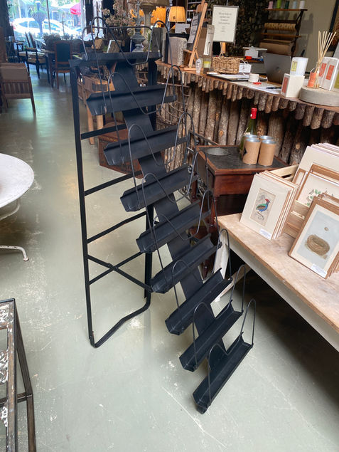 Vintage early/mid 20th century painted metal French magazine stand