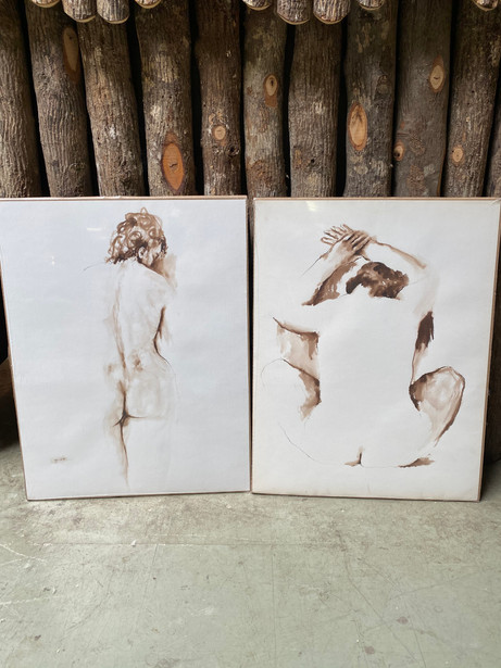 Large asortment of Vintage French Jacqueline Oblin (1933-1999) watercolour on ink & color pencil lithograph nudes
$295 each