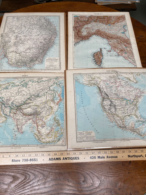 Antique French maps from "Stielers Hand Atlas" H.Habenicht, Gotha, J. Perthes circa 1880-1920
Plate size 17"x14"