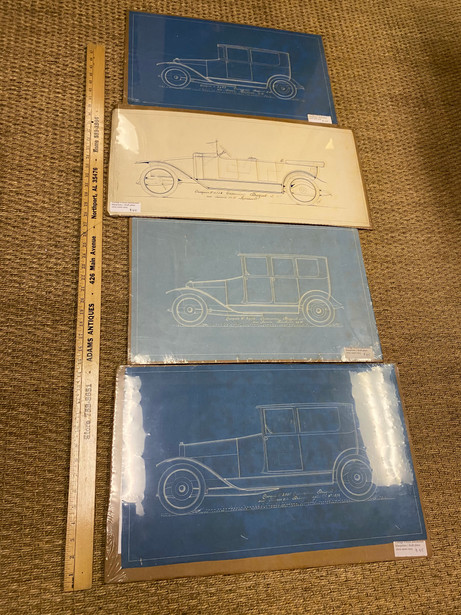 Vintage French automobile blueprints circa 1900-1910 $85-$125 each