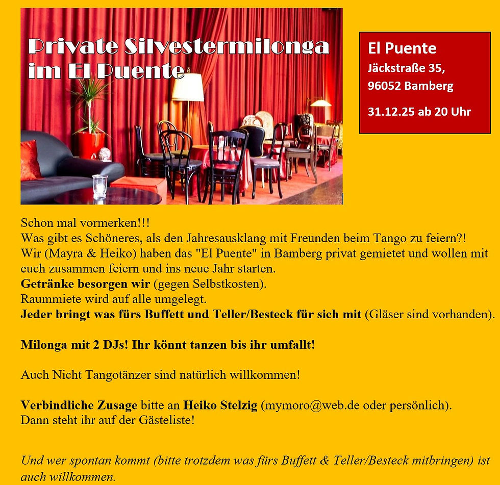 Private Silvestermilonga im El Puente