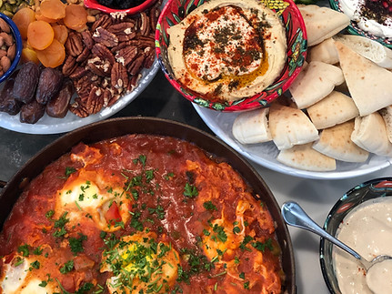 Shakshuka Brunch with Za'atar Roasted Cauliflower and Watermelon Feta Salad plus more